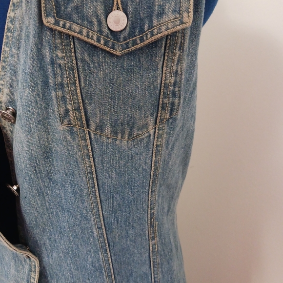 Revolt Dress Denim Jean Size Large Button Pockets Long - Picture 13 of 14